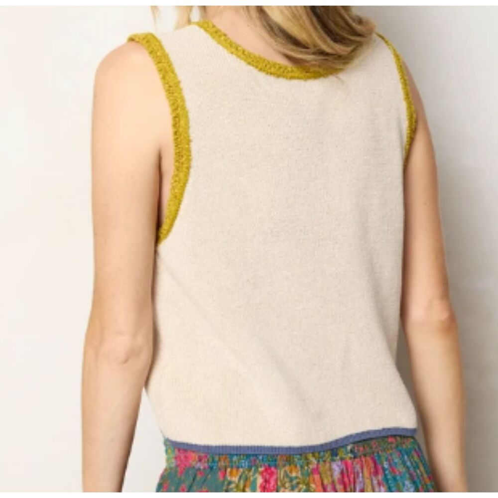 Natural Life Equestrian Horse Embroidered Sweater Vest XL Cotton Linen Western - Picture 4 of 12